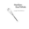 8-inch roestvrijstalen mini garde met veerhandvat en ophanglus, lengte van 20,5 cm - 8 inch/20,5 cm
