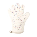 Cream silicone oven mitt with colorful sprinkles and heart-shaped anti-slip texture - Thickened / Candy Grains