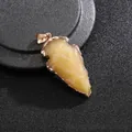 Arrowhead shaped pendant in translucent yellow stone with rose gold metal edging - Gold Edge Topaz Arrowhead (21*45mm) - Pendant Only
