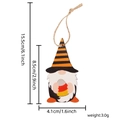 Halloween gnome wood pendant featuring candy corn design and striped hat ornament - Gnome with Candy