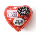 Red heart-shaped foil balloon with XOXO and I Love You prints for Valentine decoration - 18 Inch Heart Love Dialogue B0775