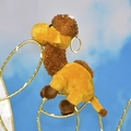 Realistic plush camel keychain pendant with soft golden-brown fur and durable metal ring - Height 15cm / Dark Yellow