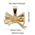 Macro detail of 25mm gold-plated bow pendant with weight and material specifications - Gold Smooth Bow Pendant