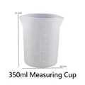 Vaso medidor de silicona translúcida de 350ml con escala y doble pico vertedor - Taza medidora de 350 ml