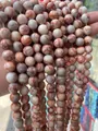 Perles rondes en pierre naturelle à motif marbré rouge pour bijoux DIY - 4mm (Environ 90 Pcs) / Pierre réseau rouge