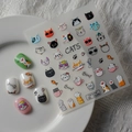 Autocollants 5D en relief pour ongles avec adorables chatons et motifs de pattes - Style Avatar de Chat en Relief 5D(TS-048)