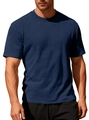 T-shirt da uomo blu navy slim fit con trama a griglia 3D e classico girocollo morbido - S / Blu navy