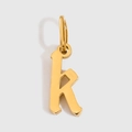 Polished gold initial K letter pendant for DIY bracelets and necklaces jewelry - Letter K / Gold
