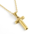Minimalist 18K gold plated stainless steel necklace with geometric T-shaped pendant - Letter T / Gold