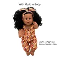 47cm African baby doll with curly hair wearing colorful geometric pattern romper - 47CM Girl Doll (Yellow Outfit)