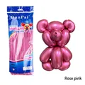 Metallic Rose Pink 100pcs long twisting balloons for professional sculpture modeling - 1.8g Metallic Long Rose Pink 100 Pcs/Pack / Metallic Rose Pink