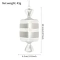 Silver striped candy ornament 8 inch height for Christmas tree decor and gift wrapping - 20cm Silver White Square Stripe