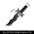 Halloween vintage silver wave-blade dagger toy with 29x10cm size measurements - Ninja Dagger