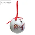 White Christmas foam ball with snowman and bicycle patterns, 7.2cm diameter ornament - Snowman Ball