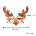 Christmas reindeer glasses frame with red plaid antlers and dimensions 19x13cm - Gold Frame Red Long Antlers