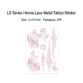 Rose gold metallic henna mandala temporary tattoo sticker for brides, model LS-004 - Heart Mandala Flower Style (LS-004)