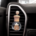 Cute brown cartoon bear car perfume bottle clip mounted on air vent in milk tea color - Brown Feeding Bottle Bear / Air Vent Empty Bottle
