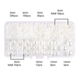 White ABS pearl bead set for DIY jewelry with multi-size storage box 3mm to 14mm - ABS Faux Pearl Beads Box