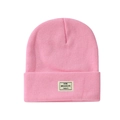 Berretto in maglia rosa con toppa con scritta Brooklyn per uomo e donna - M (56-58cm) / Rosa