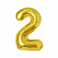 Metallic golden number 2 foil balloon for birthday party decorations on white background - 40 Inch Number 2-Gold