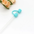 Copri cannuccia riutilizzabile in silicone blu con tappo antipolvere da 8-10 mm - 8mm / Ciano