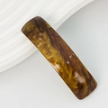 Tortoiseshell patterned acetate spring hair clip in brown and gold for women - 41# Spring Clip (Dark Brown Gold Tortoise)