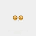Minimalist 4mm gold-plated stainless steel ball stud earrings with polished finish - 4mm / Gold