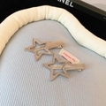 Y2K style hollow star metal hair clips in silver finish with secure duckbill base set - 7# Minimalist Hollow Pentagram Metal Hair Clip