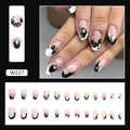 Close-up of W227 press-on nails featuring hand-painted anime spirit patterns - Fingertip Demon (W227) / Glue Type