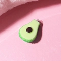 3D resin avocado charm with metal loop for DIY cream glue phone case jewelry making - with Hook / Avocado