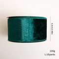 6.3cm wide forest green velvet ribbon for Christmas tree decoration and gift wrapping 10 yards - 6.3cmx10yards / Dark Green