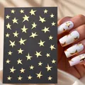 Golden star nail art stickers STZ-X021 with metallic finish for DIY manicure decor - STZ-X021 (Nude Sheet)
