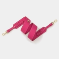 Adjustable wide leather bag strap in magenta pink with gold metal lobster clasps - Plum Red With Gold Buckle