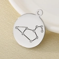 Silver zodiac pendant with sparkling crystals on a textured fabric background - Silver Virgo (KLJ4547-Z)