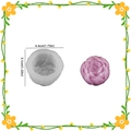 Stampo in silicone a forma di peonia per candele fai-da-te e resina con rosa - Fiore di Silicone 00205 / Bianco Traslucido