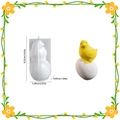 Easter chick on egg silicone mold with detailed dimensions for DIY resin crafting - Style 1 / Chick on Egg 001