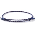 Bohemian purple and blue woven friendship bracelet with adjustable sliding knots - Purple Blue Gray