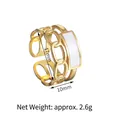 Detailansicht eines goldenen geometrischen Kettenrings mit 10mm Breite und 17mm Durchmesser - Hohlketten Rechteck Dekoration Ring (S-WLR029)
