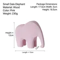 Pink wooden Dala elephant statue, Nordic style small home decor ornament, small size - Elephant Small - Pink