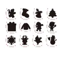 Tableau des tailles pour cartes à gratter de Noël avec bonhomme de neige et sapin - Style 10