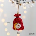 Ornamento natalizio a forma di sacchetto regalo rosso con viso di pupazzo di neve - Stile C (Sacco Regalo Pupazzo Neve)