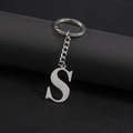 Silver stainless steel alphabet S keychain with a polished finish and sturdy keyring - Letter S