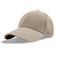 Classic khaki pure cotton baseball cap with structured crown and adjustable back strap - M (56-58cm) / Khaki