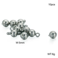 Set of 10pcs 5mm silver stainless steel round beads with double holes for DIY jewelry - 10Pcs Silver 5mm Round Magnetic Buckle (KLJ2263-Z)
