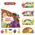 Libro sensorial de frutas para bebés con actividades de clasificación de velcro de colores - Tema Frutas (NO.115-94E)