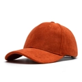 Classic orange faux suede baseball cap with a smooth matte texture and curved brim - Orange