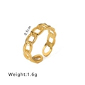 Minimalist 18k gold plated chain link open ring with a 0.5cm width and polished finish - Classic Chain Link Style (HF-J1408)