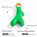 Green coral pendant charm in stainless steel with 18k gold plating for jewelry DIY - Green Irregular Art Pendant (PJ91218D)
