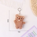 Brown teddy plush puppy keychain accessory for backpacks with silver metal ring and chain - Brown Screaming Cat (Round Buckle)