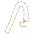Gold stainless steel necklace with black and white enamel beads and adjustable clasp - Black and White Beads (SL036)